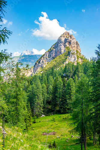 View of Mount Sassolungo at the village of Cibiana, Belluno - Italy photo