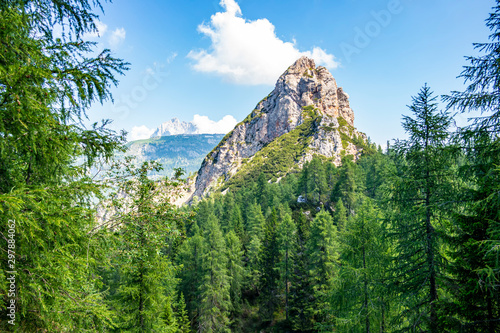 View of Mount Sassolungo at the village of Cibiana, Belluno - Italy photo