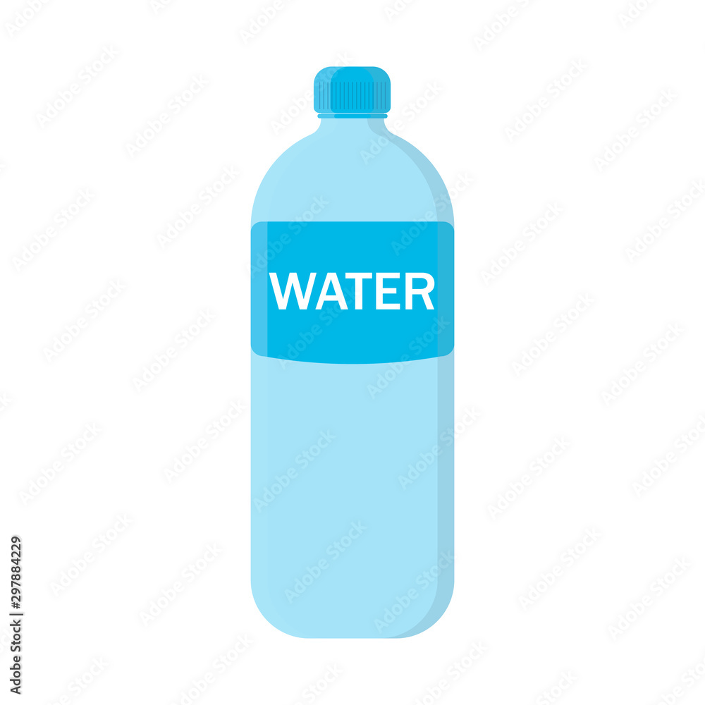 Bottle of water icon in flat. Vector illustration
