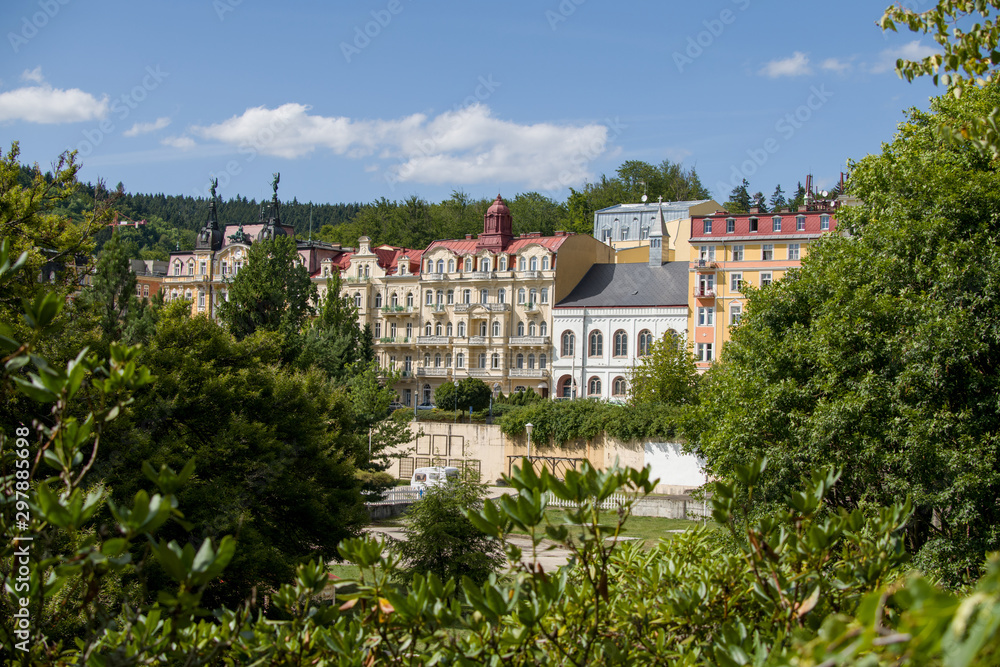 Center of the spa town Marianske Lazne (Marienbad) - great famous Bohemian spa town in the west part of the Czech Republic (region Karlovy Vary)