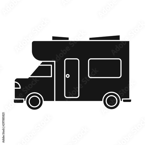 Isolated object of bus and motorhome logo. Graphic of bus and vintage stock vector illustration.