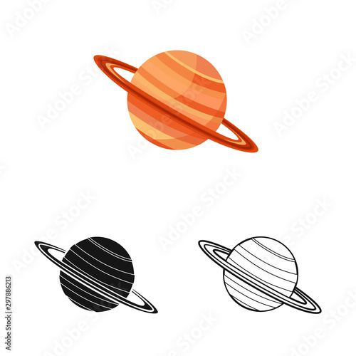 Vector design of saturn and ring icon. Graphic of saturn and stars stock vector illustration.