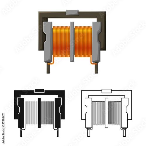 Vector design of coil and steel symbol. Web element of coil and flexible stock symbol for web.