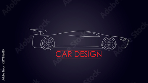 Car design. Advertising banner for automotive topics.