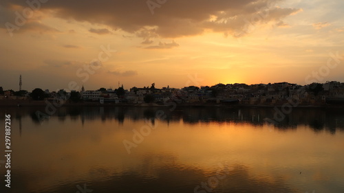 sunset over lake © Bhaskar