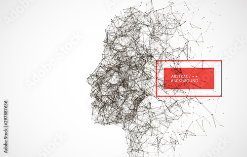 Artificial Intelligence concept.  Creative brain concept background. Vector science illustration.