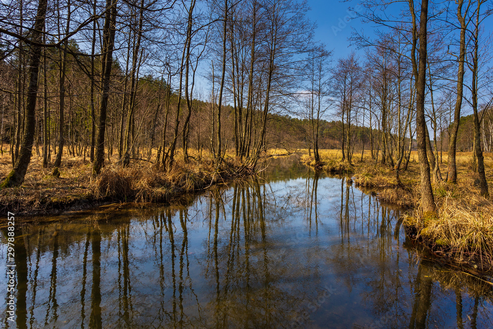 Small river flowing through the lakes, Pelk, Kashubia, Poland. Small river flowing through the lakes, Pelk, Kashubia, Poland.