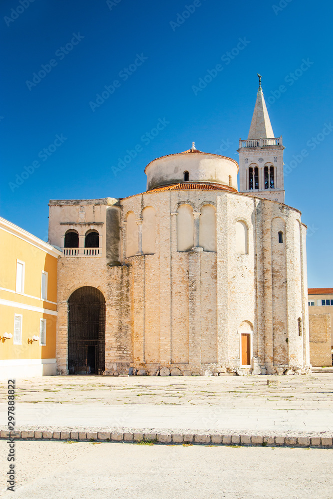 Croatia, city of Zadar, Saint Donatus church from 9th century on the old Roman forum ruins