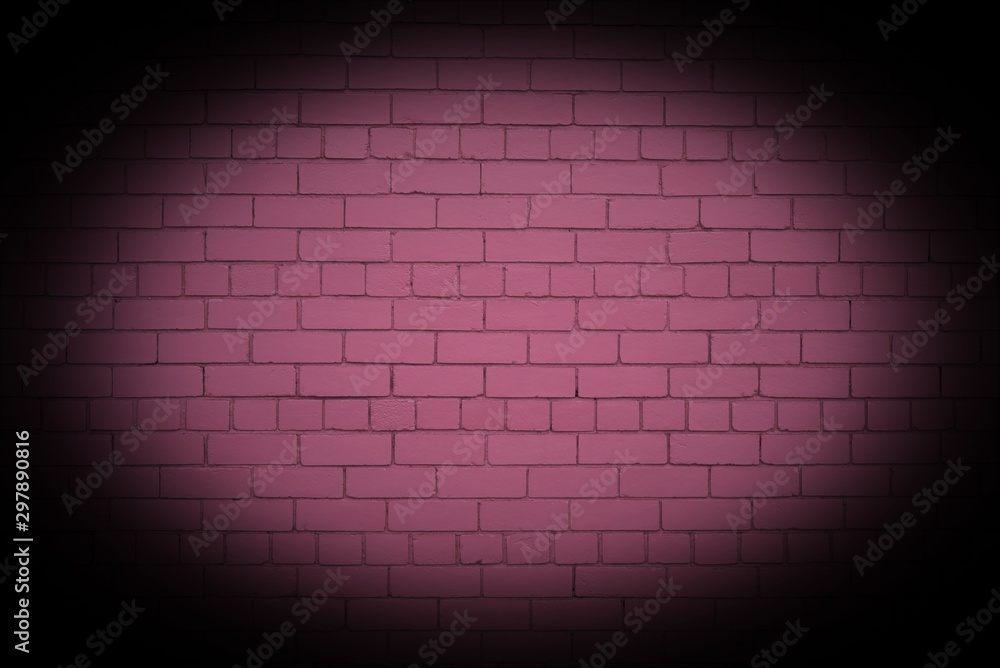 Pink brick wall with strong vignette. Pink brick wall with strong vignette.
