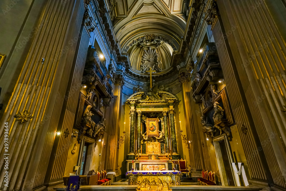 Altar Santa Maria dei Miracoli Church Piazza Popolo Rome Italy