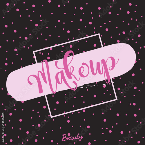 makeup icon beauty vektor pink backround design