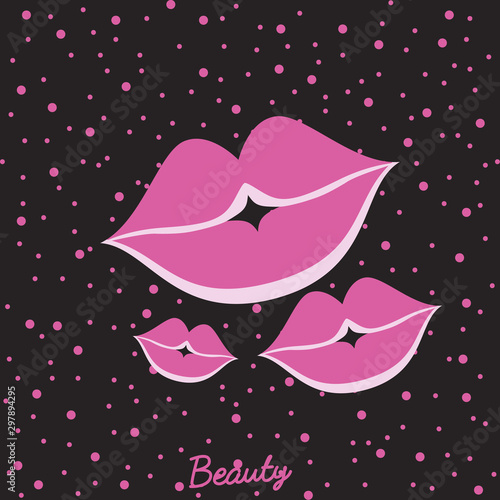makeup icon beauty vektor pink backround design