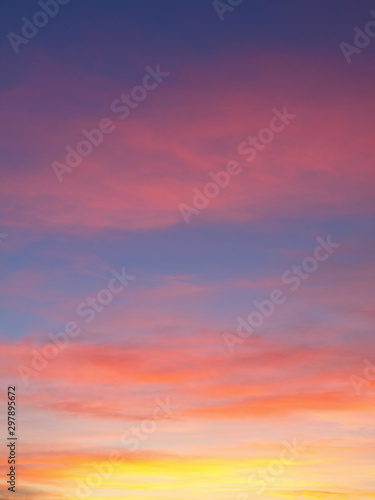 Beautiful abstract nature sunset or sky as background. Abstract pastel soft colorful smooth blurred textured background off focus toned. Beautiful sunset sky as backdrop. Ronamtic rainbow sunrise © lacodk