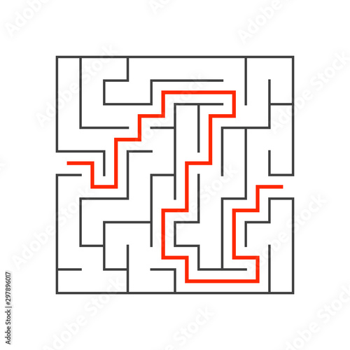Abstact labyrinth. Educational game for kids. Puzzle for children. Maze conundrum. Find the right path. Vector illustration.
