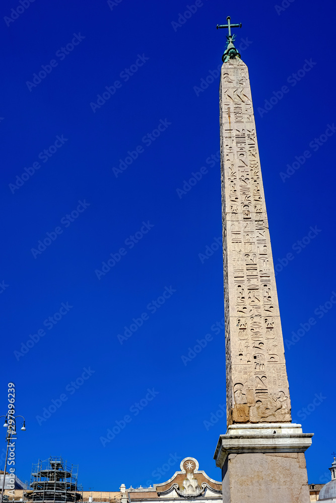 Ancient Egyptian Obelisk Piazza Popolo Rome Italy