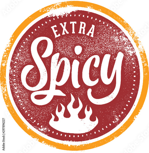 Extra Spicy Menu Or Label Design Stamp