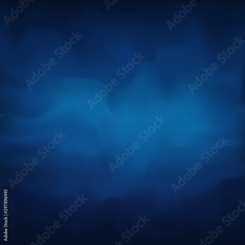 Backdrop with dark blue smoky plaster, wall with venetian plaster. Abstract smoky background for cool design. Blue wave vector abstract background, fog wallpaper