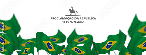 November 15, proclamation of the republic, Brazil, translation (15 de novembro proclamacao da republica, Brasil) Billboard, Poster, Social Media, Greeting Card template vector Illustration