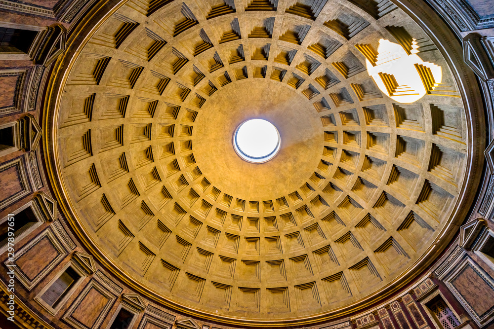 Dome All Wide Pantheon Rome Italy