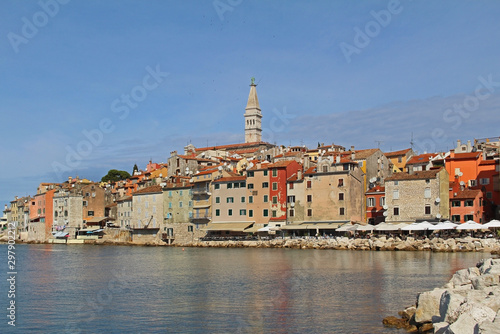 Wonderful romantic old town of Rovinj in Croatia, Adriatic coast, Istra region. Popular travel destinations.