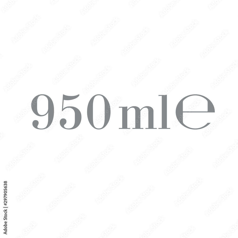 Liter l sign (l-mark) estimated volumes 950 milliliters (ml) Vector symbol packaging, labels used for prepacked foods, drinks different liters and milliliters. 950 ml vol single icon isolated on white Liter l sign (l-mark) estimated volumes 950 milliliters (ml) Vector symbol packaging, labels used for prepacked foods, drinks different liters and milliliters. 950 ml vol single icon isolated on white