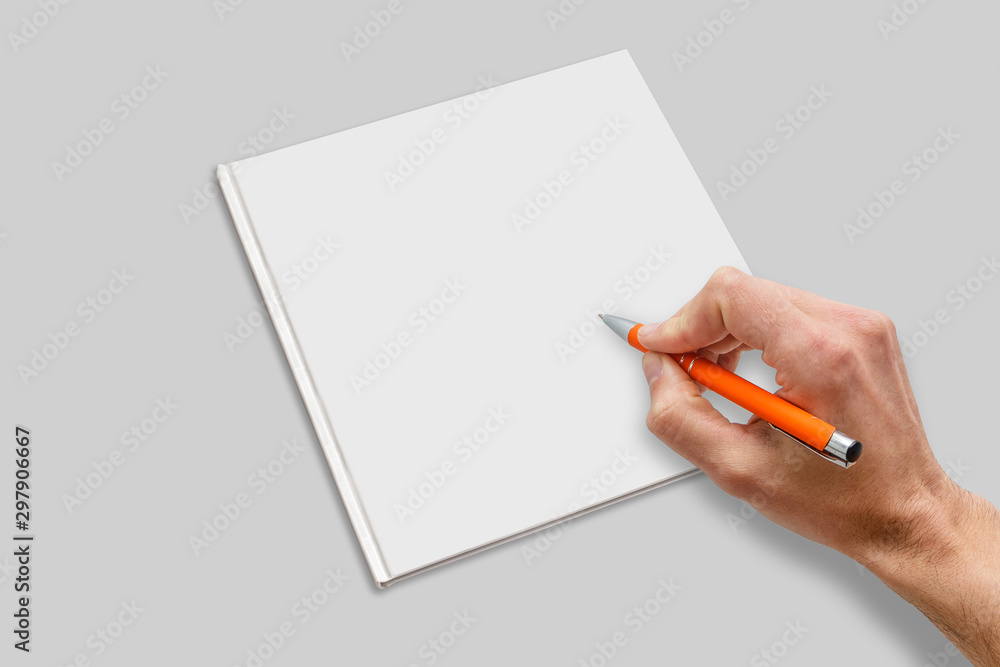 hand writing on empty notebook hand writing on empty notebook