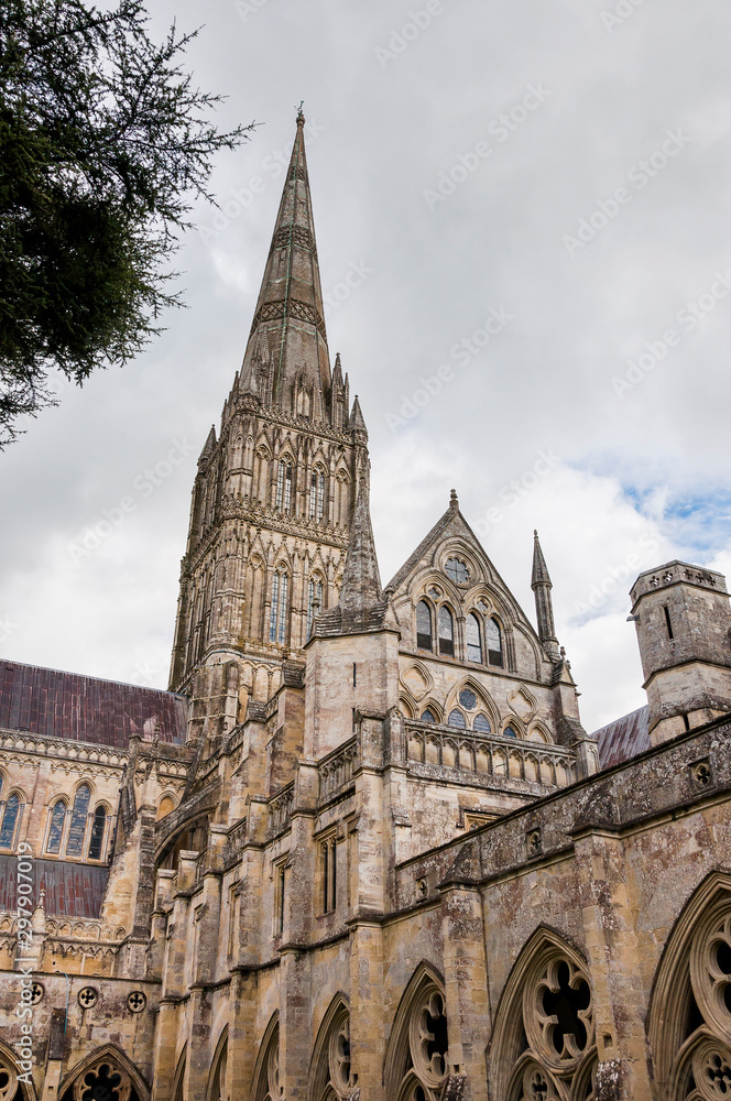 Salisbury, Kathedrale, Altstadt, Stadt, Wiltshire, Südengland, Frühling, England