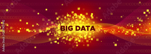Tech Abstract. Glow Particle Motion. Big Data 