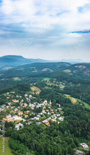 Aerial view of small town Maria Grün near Graz, Austria photo