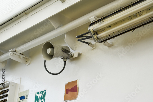 White vintage speaker on a ferry in Croatia