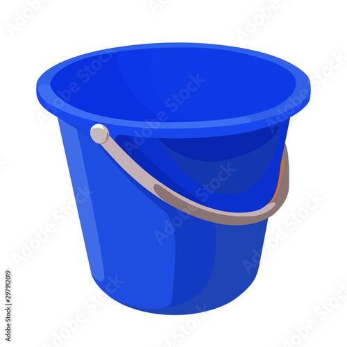 bucket blue vector illustration isolated