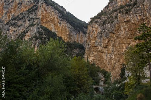 Rock wall on the shores of Lake Garda