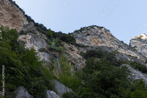 Rock wall on the shores of Lake Garda
