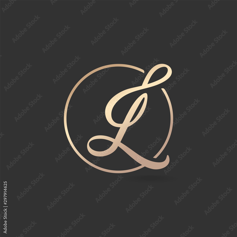 Obraz premium Calligraphic 'L&G' logo combination. Elegant vector illustration.