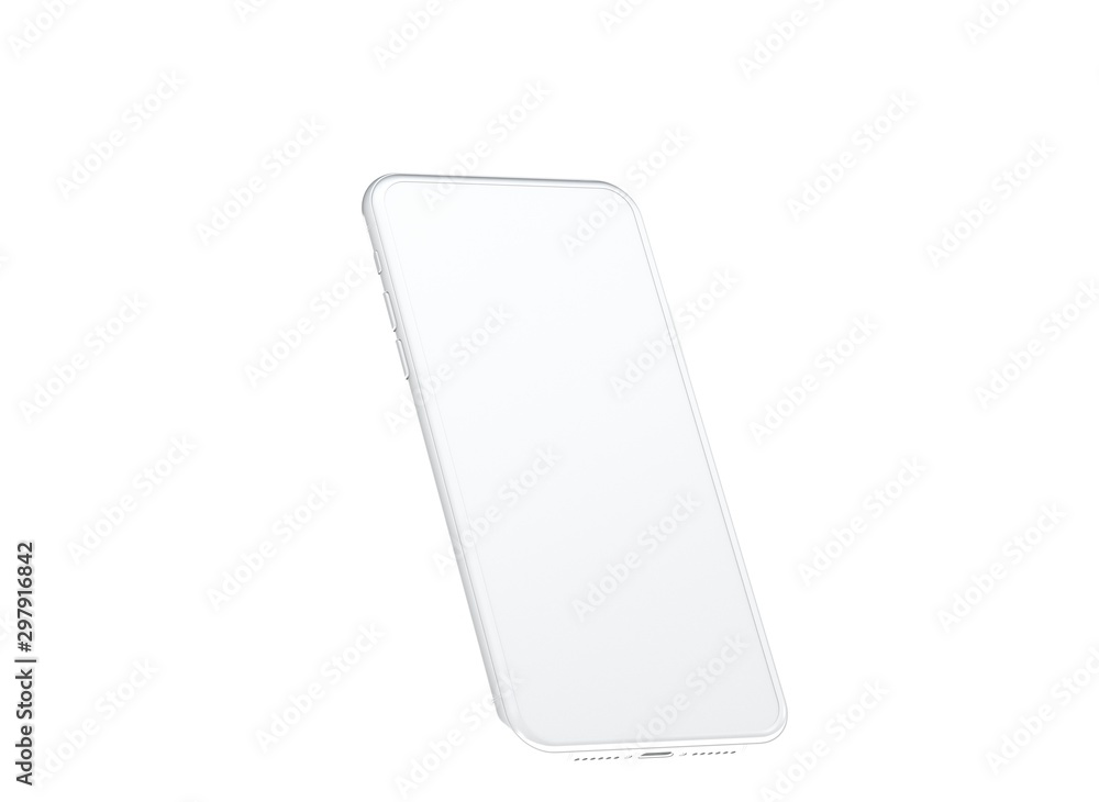 New smartphone with blank screen isolated Flat 3d New smartphone with blank screen isolated Flat 3d