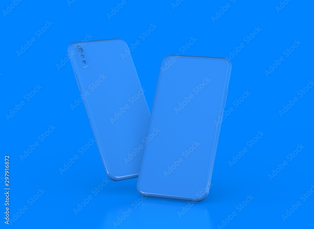 New smartphone with blank screen isolated Flat 3d New smartphone with blank screen isolated Flat 3d