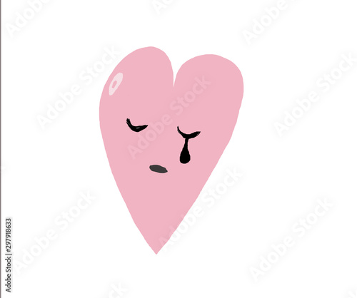 pink heart crying © Nastya