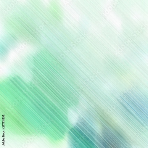 diagonal speed lines background or backdrop with light gray, cadet blue and medium aqua marine colors. dreamy digital abstract art. square graphic © Eigens