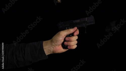 Hand Firing Gun on Transparent Background 1