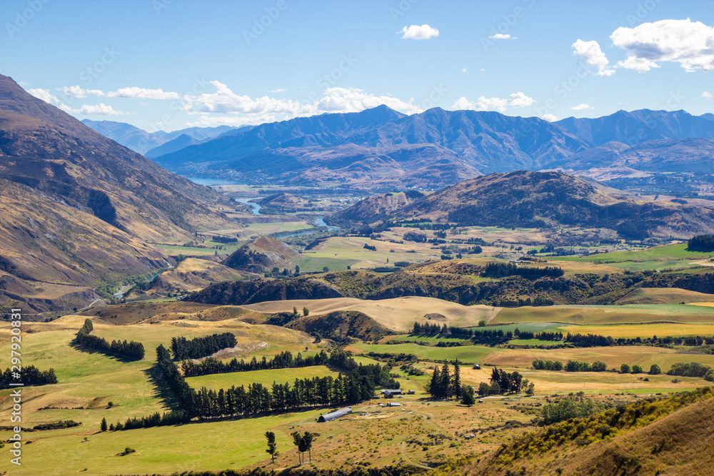 valley view from crown range road Cardrona, New Zealand, Otago