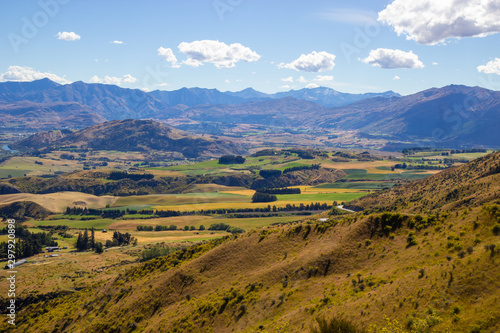 valley view from crown range road Cardrona, New Zealand, Otago © Tomtsya