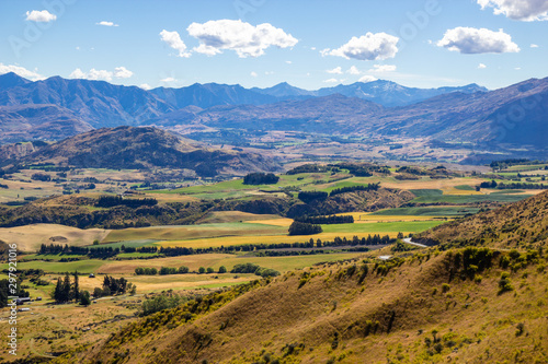 valley view from crown range road Cardrona, New Zealand, Otago