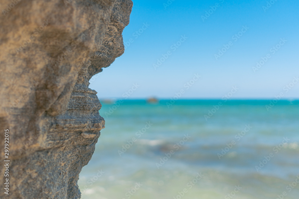 detail of a cliff during a summer day