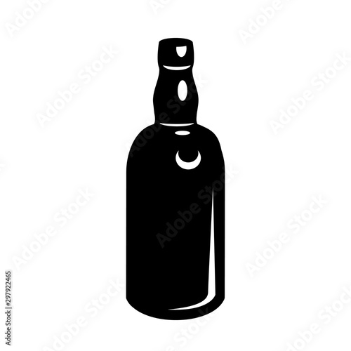 Bottle of medicine with cap simple style icon.