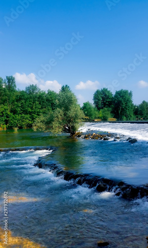 Waterfall in forest. Mreznica river near Duga Resa. Croatia.