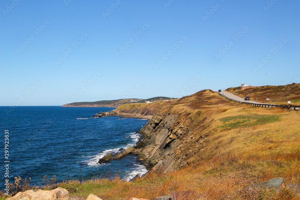 Near Inverness Cape Breton, Nova Scotia scenery along the Cabot Trail on the Atlantic Ocean