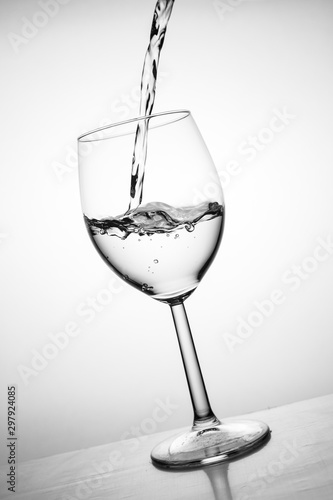 Glass with water up and splash
