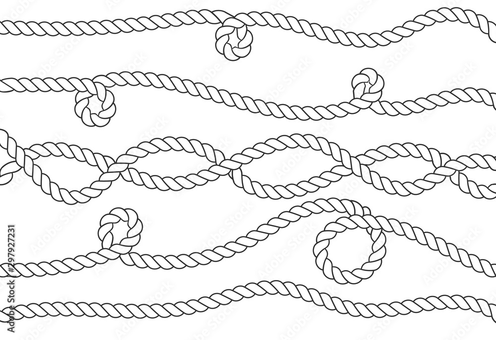 Nautical rope knots - obrazy, fototapety, plakaty 