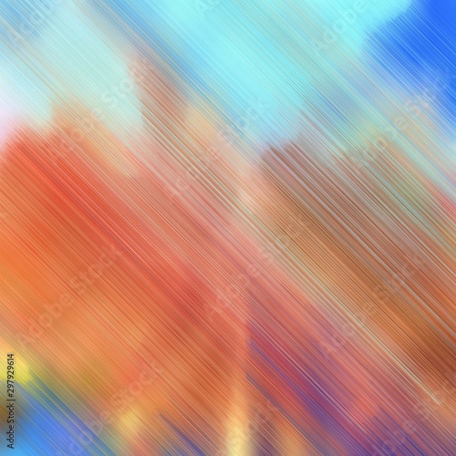 futuristic concept of diagonal motion speed lines with indian red, dark salmon and sky blue colors. good as background or backdrop wallpaper. square graphic
