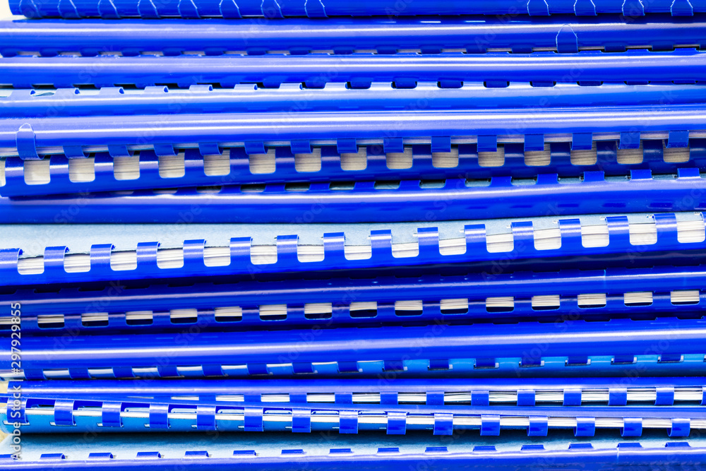 stack of blue folders with documents stack of blue folders with documents